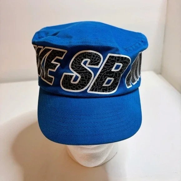 Rare Vintage NIKE SB Big Logo Stretch Fit Painters Hat Cap Y2K New NWT Cement - Picture 2 of 10